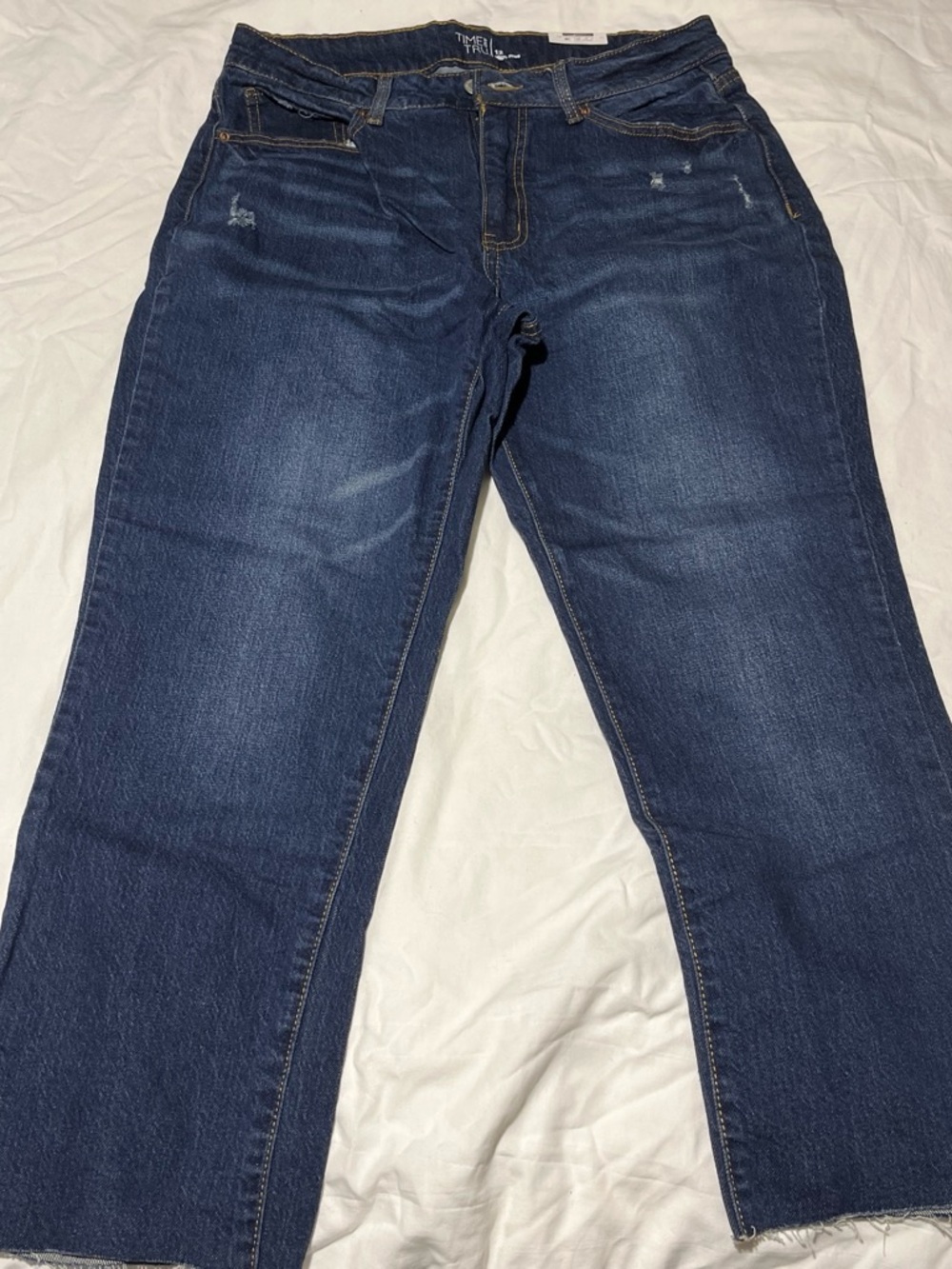 Time and Tru Women's Straight-Leg Jeans — Deep Indigo Blue